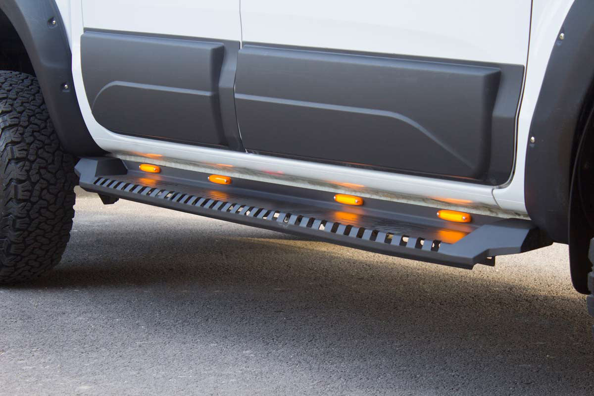 Side Steps Dakar V1 with LED (2 pcs, metal) for Volkswagen Amarok 2022- - image 1