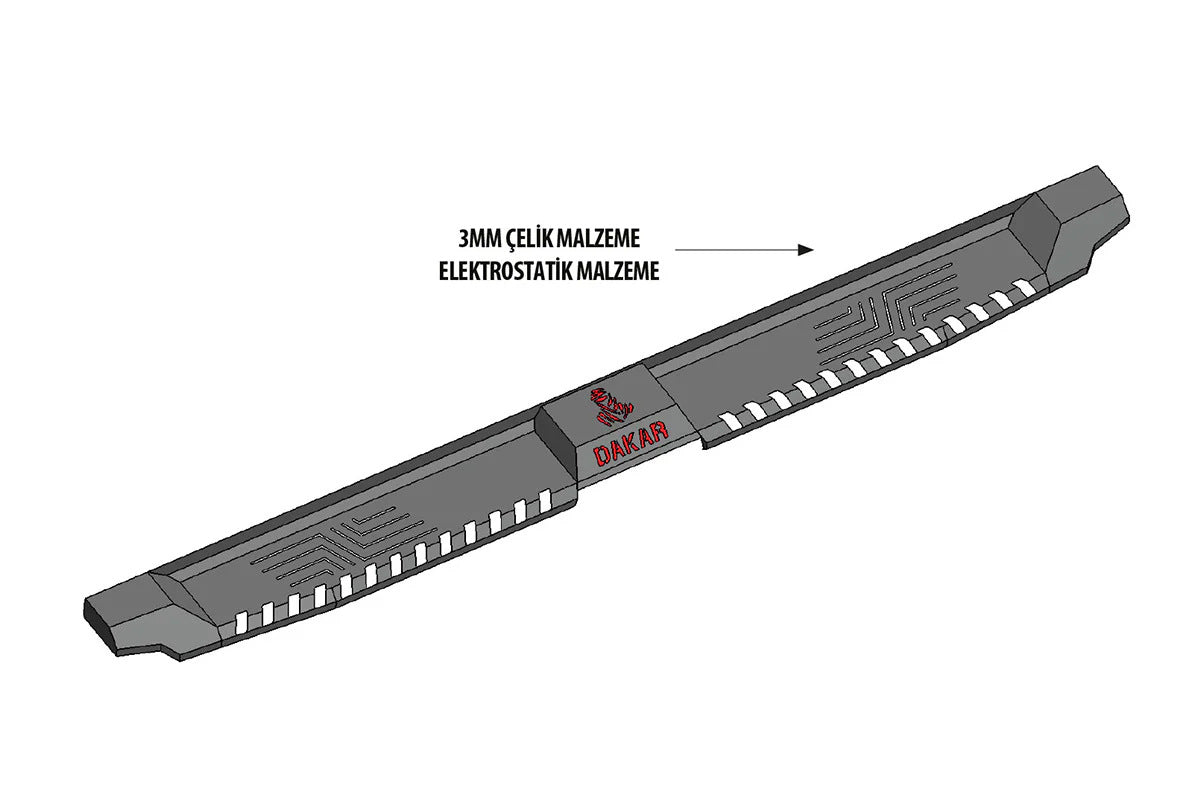 Side Steps Dakar V2 without LED (2 pcs, metal) for Volkswagen Amarok 2022- - image 3