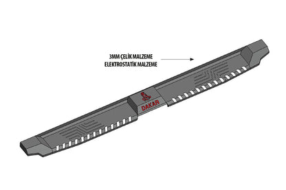 Side Steps Dakar V2 without LED (2 pcs, metal) for Volkswagen Amarok 2022- - image 3