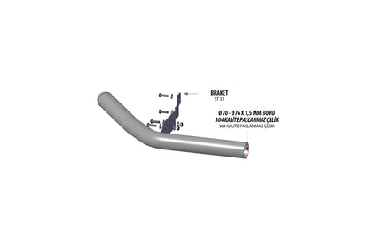Front Bar Vegas (stainless steel, 76mm) for Volkswagen Amarok 2022- - image 2
