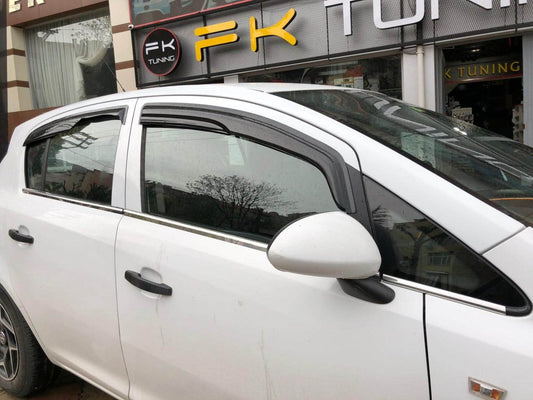The outer edging of the glass (4 pieces, stainless steel) for Opel Corsa D 2007-2014 - image 1