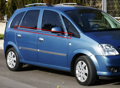 Exterior window trim stainless steel (4 pcs) for Opel Meriva 2002-2010 - image 1
