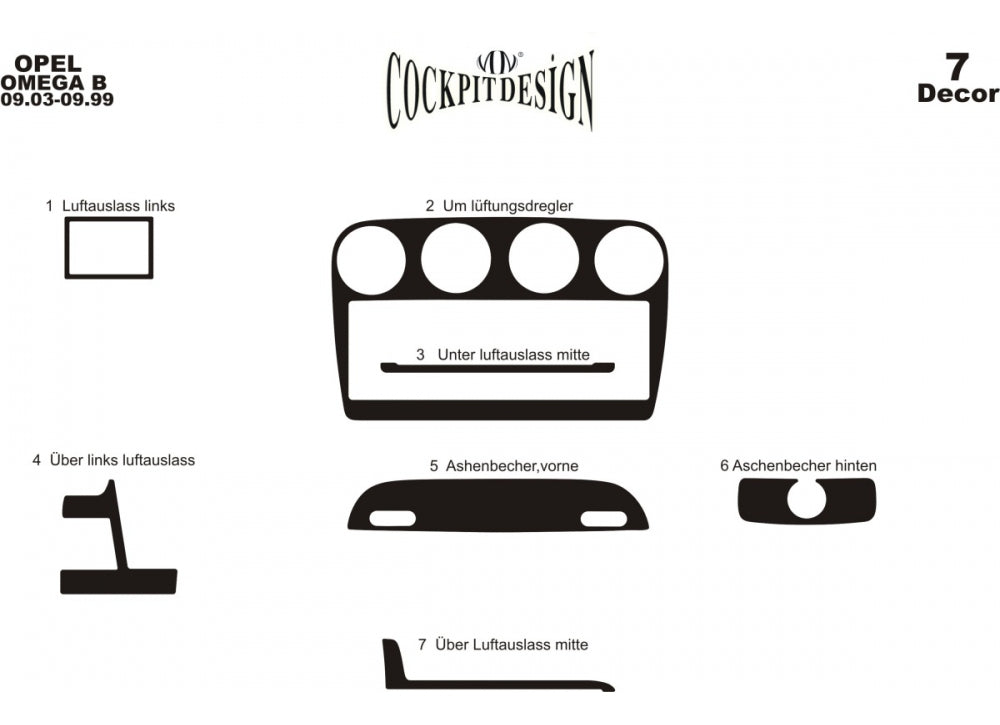 Dashboard Trim Covers (1993-1999) for Opel Omega B 1994-2003 - image 4