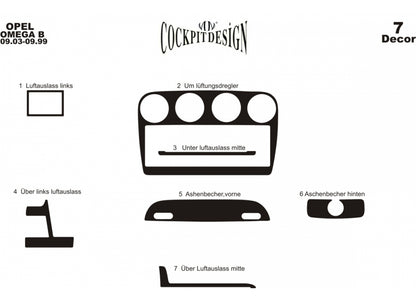 Dashboard Trim Covers (1993-1999) for Opel Omega B 1994-2003 - image 4