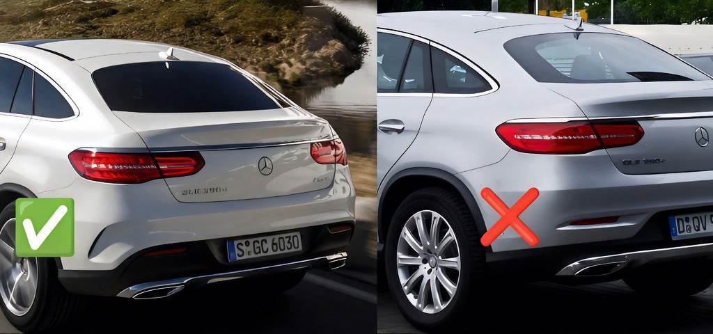 Mud guards under the original no plates (4 PCs) for Mercedes GLE coupe C292 2015-2019 - Reelken Auto