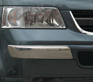 The corners on the front bumper (2 PCs, stainless steel) for Volkswagen T5 Transporter 2003-2010 - image 1