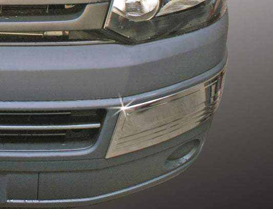 Stainless steel front bumper corner protectors (2 pcs) for Volkswagen T5 2010-2015 - image 1