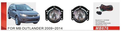 Fog lights 2009-2012 (2 pcs., halogen) for Mitsubishi Outlander 2006-2012 - Reelken Auto