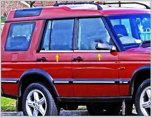 Edging of glass (4 pieces, stainless steel.) for Land Rover Discovery II - Reelken Auto