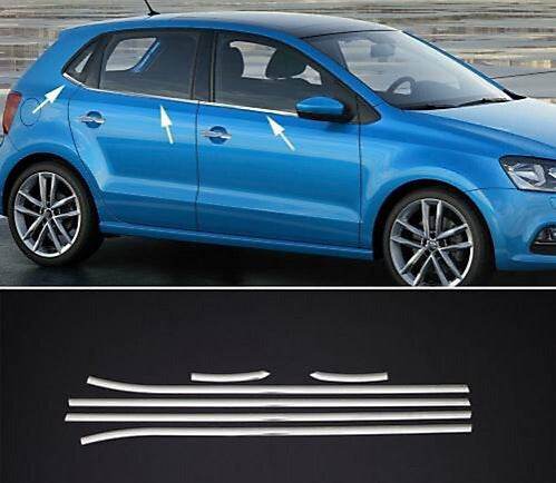 Edging glass HB (6 PCs, stainless steel) for Volkswagen Polo 2010-2017 - Reelken Auto