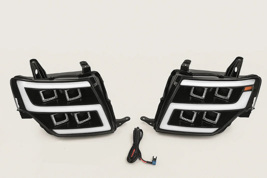 LED headlights (2 pcs) for Mitsubishi Pajero Wagon IV - image 2