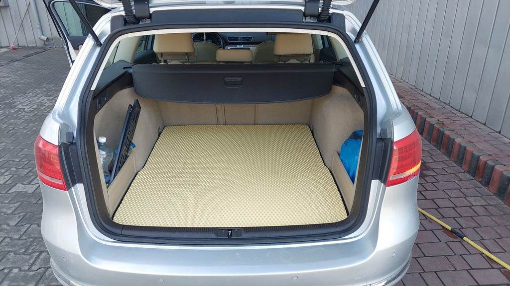 Trunk mat (EVA, beige) SW for Volkswagen Passat B7 2012-2015 - Reelken Auto