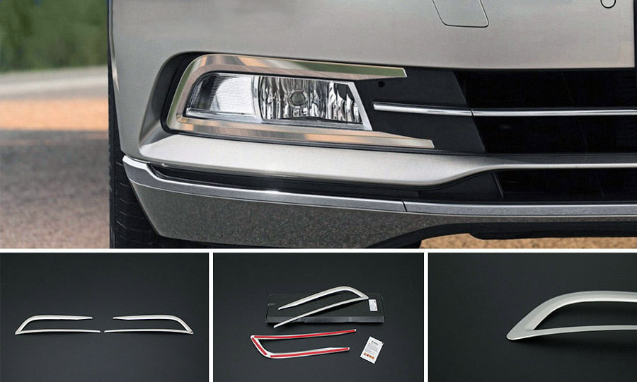 Fog light covers 2015-2018 (2 pcs, stainless steel) for Volkswagen Passat B8 2015-2023 - image 1