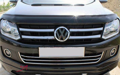 Pads for the front bumper with a smile (3 pieces, stainless steel) for Volkswagen Amarok 2010-2022 - Reelken Auto