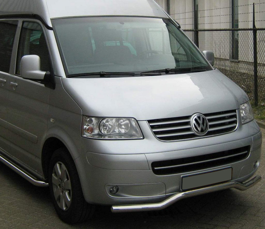 Front bumper guard Wave ST007 (stainless steel) for Volkswagen T5 Caravelle 2004-2010 - image 1