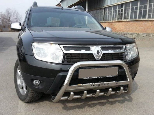 The bumper with the inscription WT004 (stainless) for Dacia Duster 2008-2018 - Reelken Auto