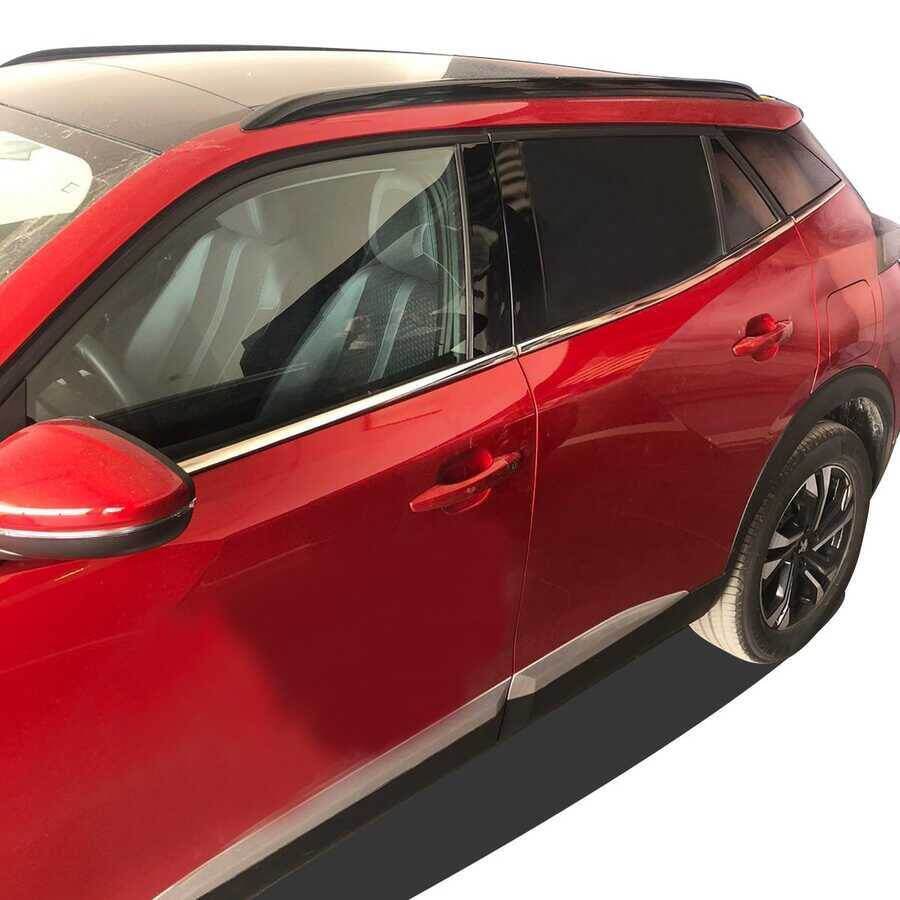 Edging glass (6 PCs, stainless steel) for Peugeot 2008 2019↗︎ - Reelken Auto