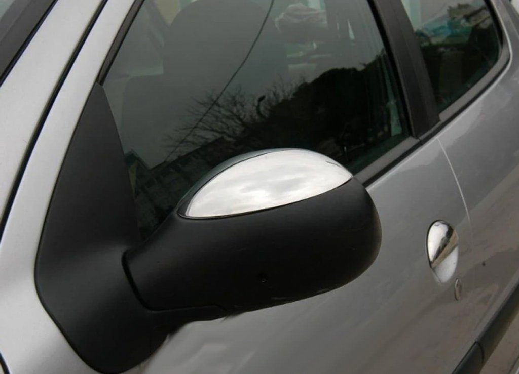 Mirror Covers (2 pcs, Stainless Steel) for Citroen C-3 2002-2009 - image 1