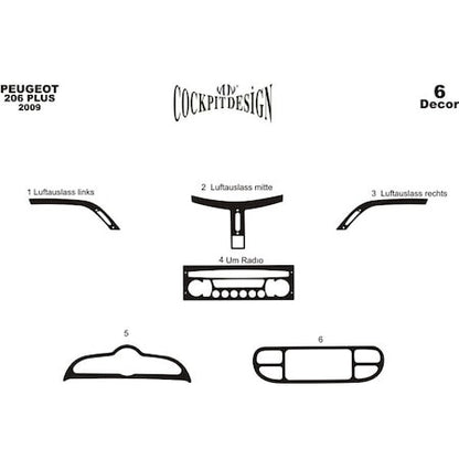 Dashboard Trim (Meric, Plus, 2009↗) for Peugeot 206 1998-2024 - image 2