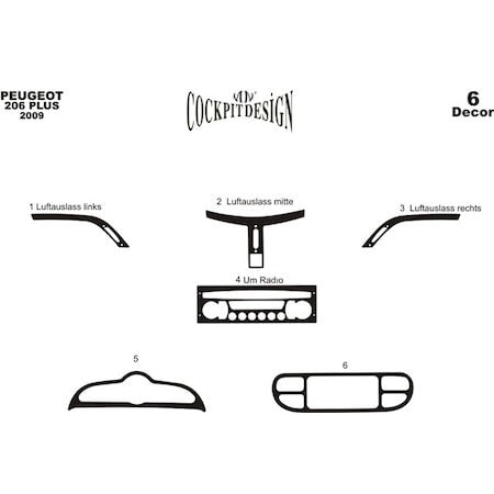Dashboard Trim (Meric, Plus, 2009↗) for Peugeot 206 1998-2024 - image 2