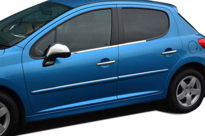 The outer edging of the glass (4 pieces, stainless steel) for Peugeot 207 - Reelken Auto