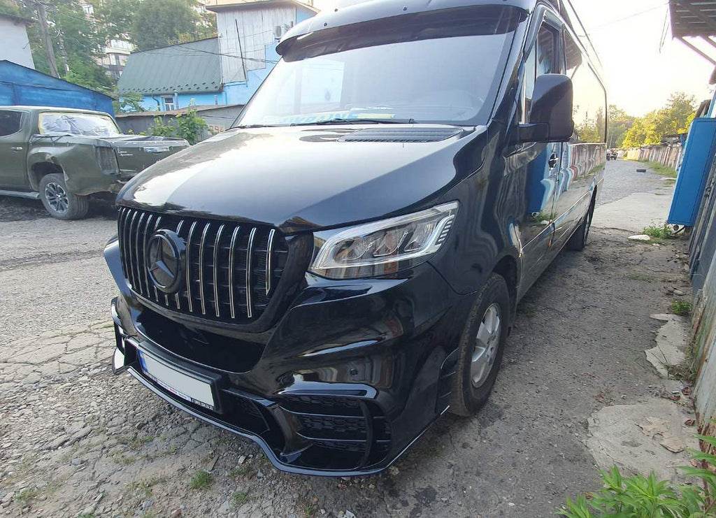 Front bumper with grille V2 (AMG) for Mercedes Sprinter W907/W910 2018↗ - Reelken Auto