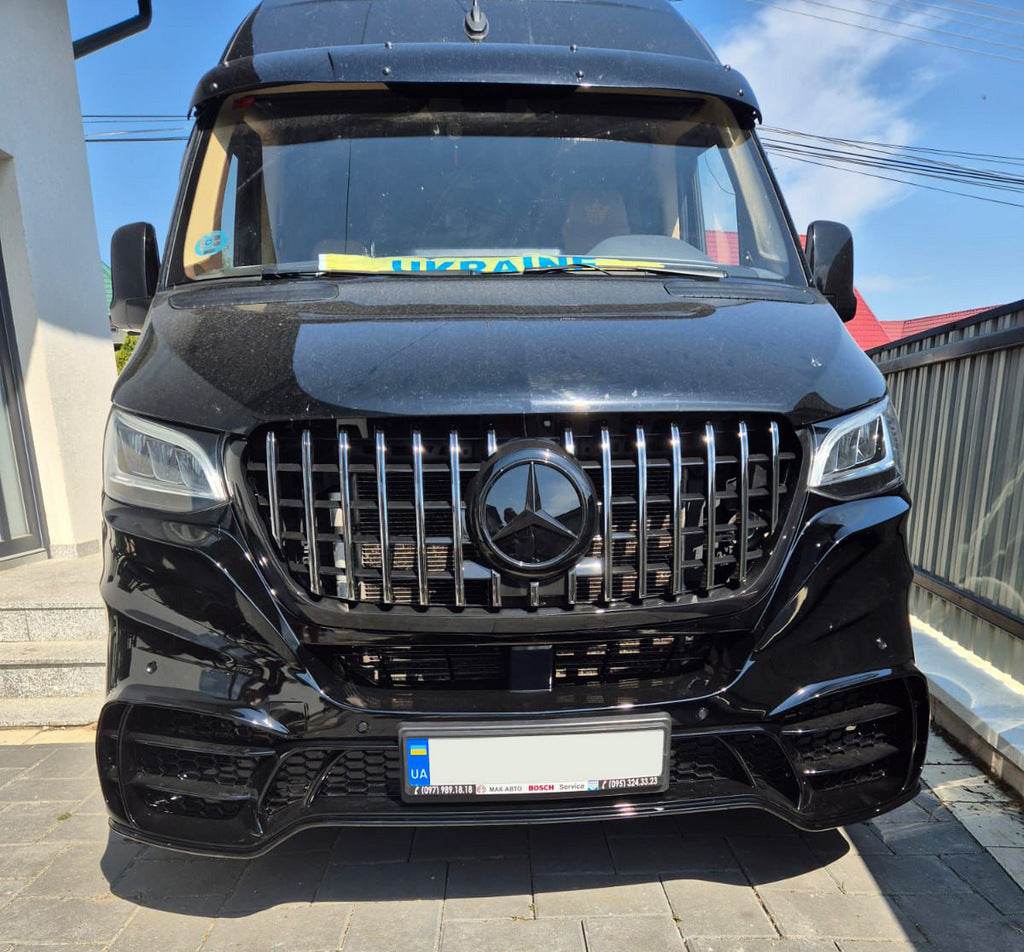 Front bumper with grille V2 (AMG) for Mercedes Sprinter W907/W910 2018↗ - Reelken Auto