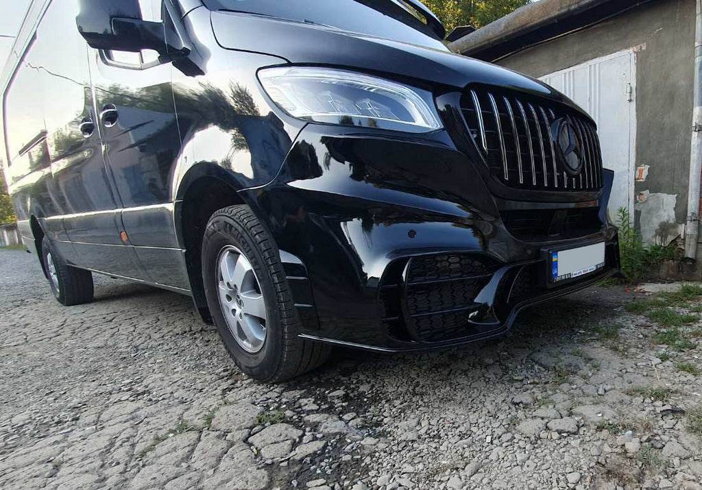Front bumper with grille V2 (AMG) for Mercedes Sprinter W907/W910 2018↗ - Reelken Auto