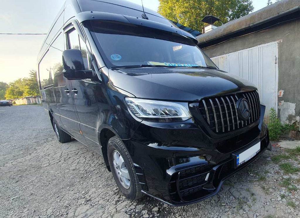 Front bumper with grille V2 (AMG) for Mercedes Sprinter W907/W910 2018↗ - Reelken Auto