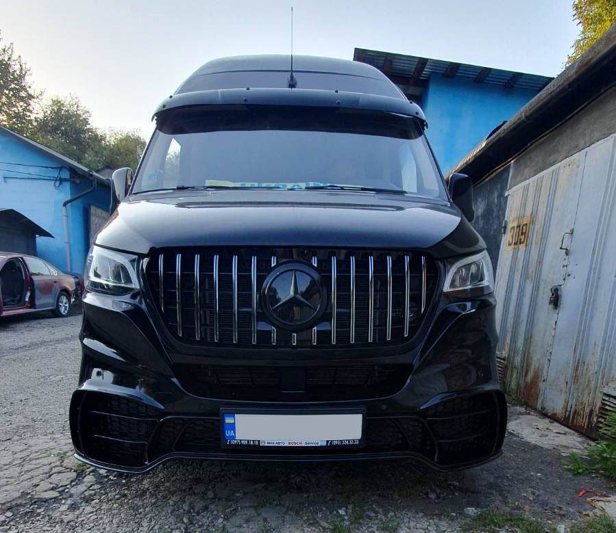 Front bumper with grille V2 (AMG) for Mercedes Sprinter W907/W910 2018↗ - Reelken Auto