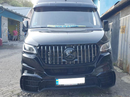 Front bumper with grille V2 (AMG) for Mercedes Sprinter W907/W910 2018↗ - Reelken Auto