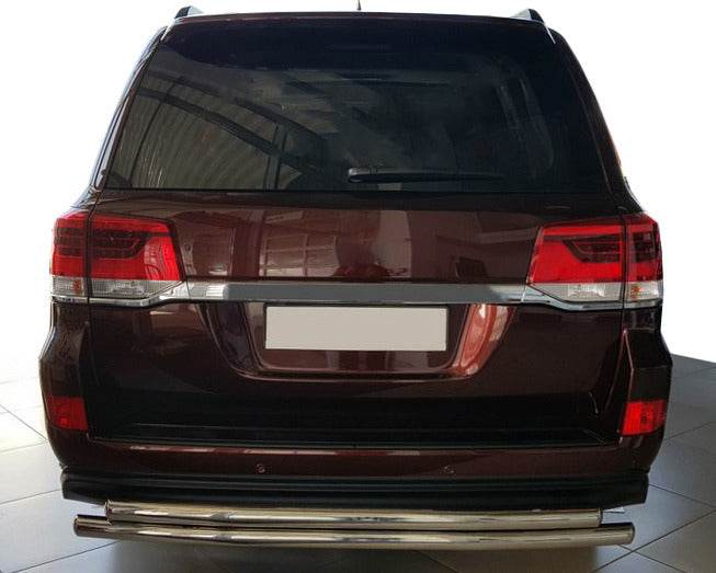 Back protection AK002-double (2 pieces, stainless steel) for Toyota Land Cruiser 200 - Reelken Auto