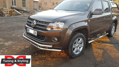 Front protection ST018-2 (stainless) for Volkswagen Amarok 2010-2022 - Reelken Auto