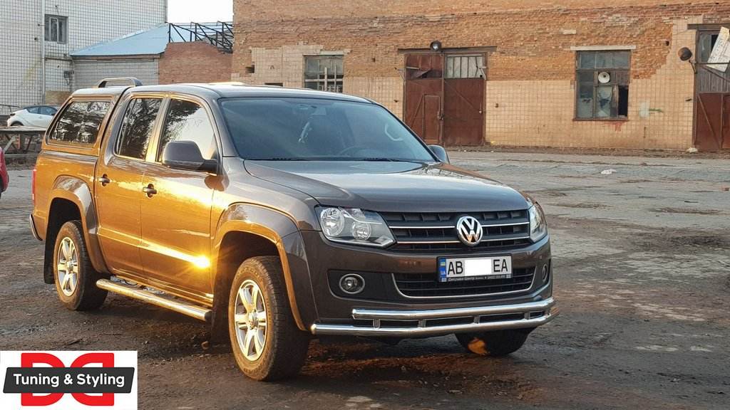 Front protection ST018-2 (stainless) for Volkswagen Amarok 2010-2022 - Reelken Auto