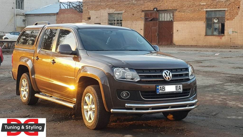 Front protection ST018-2 (stainless) for Volkswagen Amarok 2010-2022 - Reelken Auto