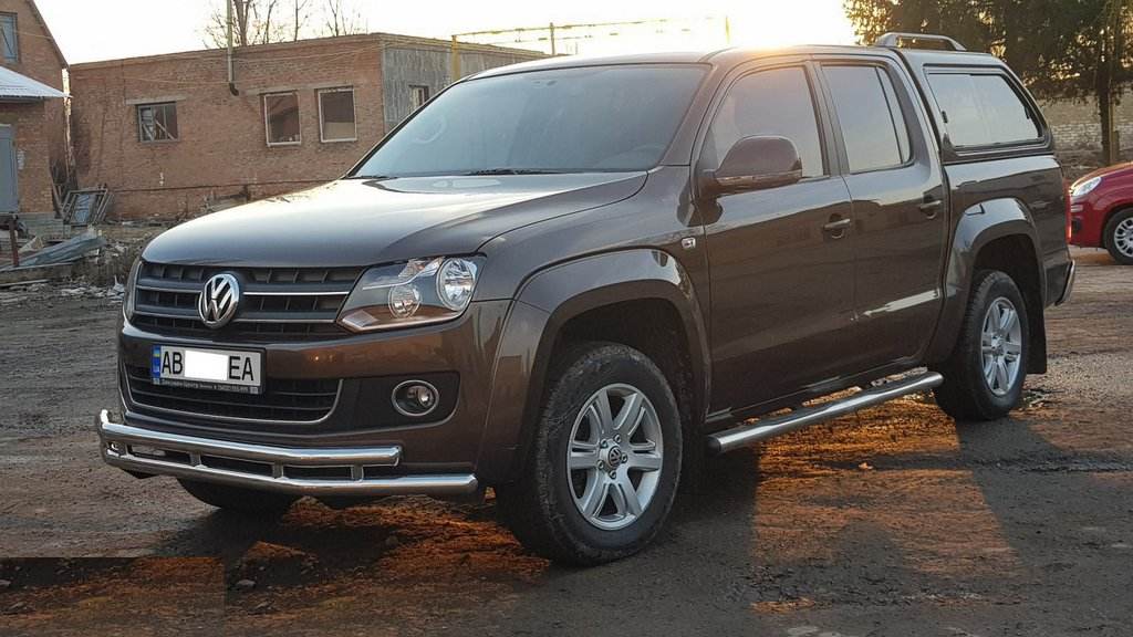 Front protection ST018-2 (stainless) for Volkswagen Amarok 2010-2022 - Reelken Auto