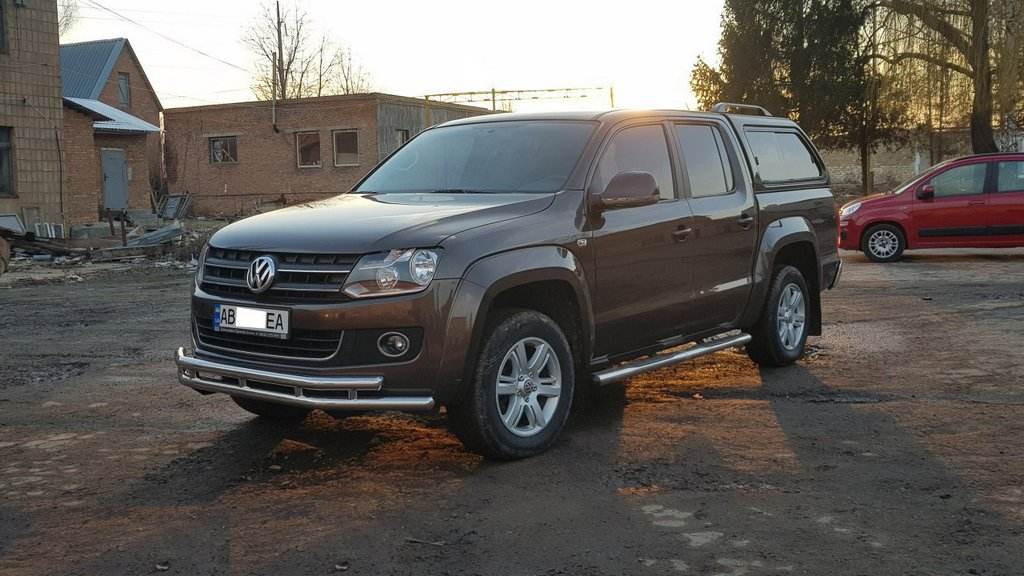 Front protection ST018-2 (stainless) for Volkswagen Amarok 2010-2022 - Reelken Auto