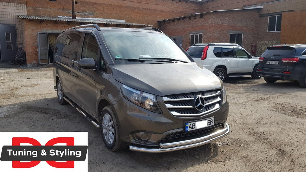 Front protection ST014 (stainless steel) for Mercedes Vito / V-class W447 2014↗ year - image 5