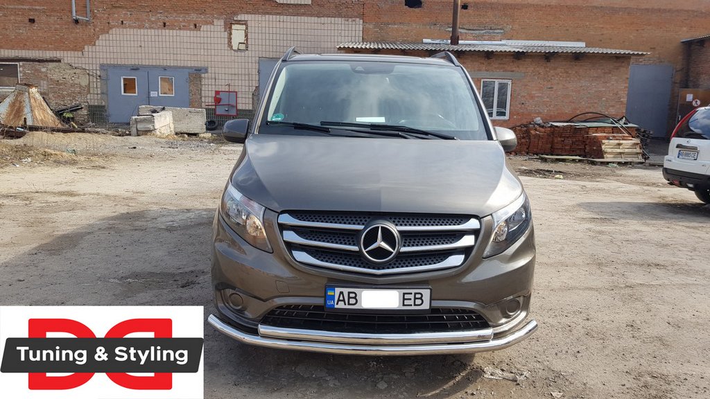 Front protection ST014 (stainless steel) for Mercedes Vito / V-class W447 2014↗ year - image 6
