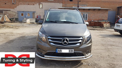 Front protection ST014 (stainless steel) for Mercedes Vito / V-class W447 2014↗ year - image 6