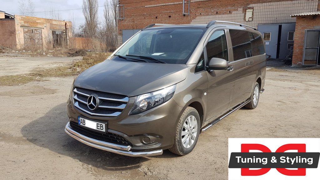 Front protection ST014 (stainless steel) for Mercedes Vito / V-class W447 2014↗ year - image 7