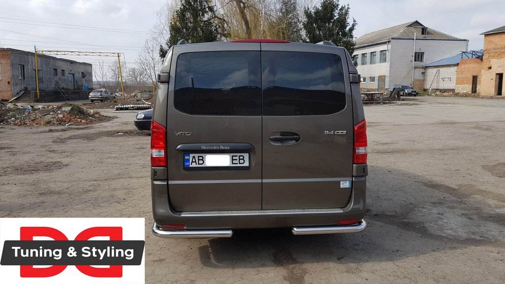 Back protection corners AK003 (stainless) for Mercedes Vito / V-class W447 2014↗ year - Reelken Auto