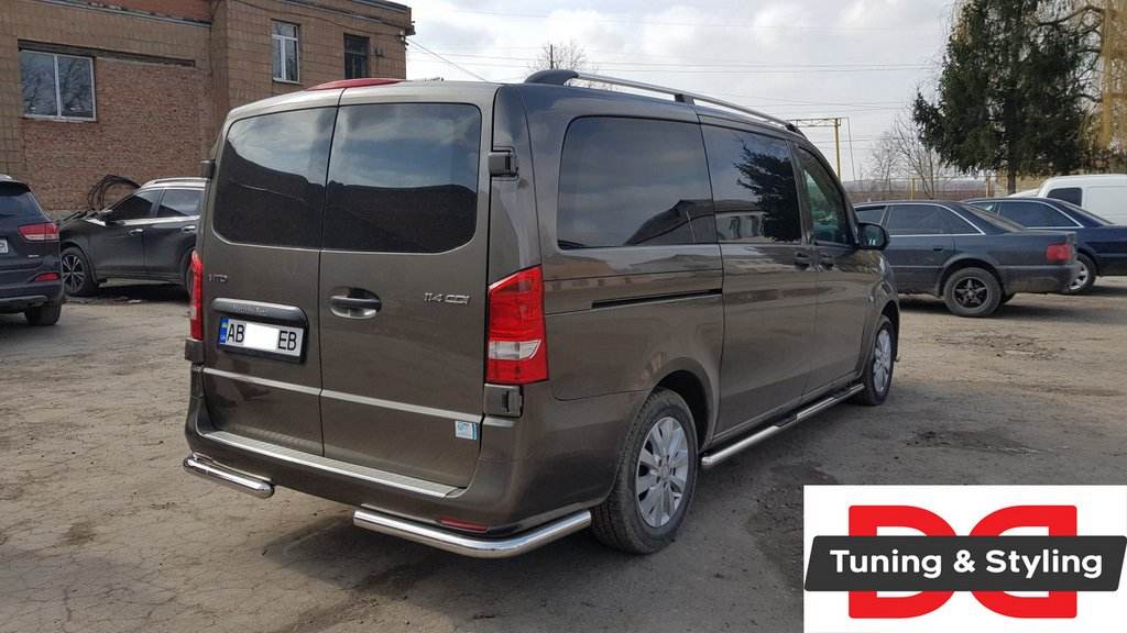 Back protection corners AK003 (stainless) for Mercedes Vito / V-class W447 2014↗ year - Reelken Auto