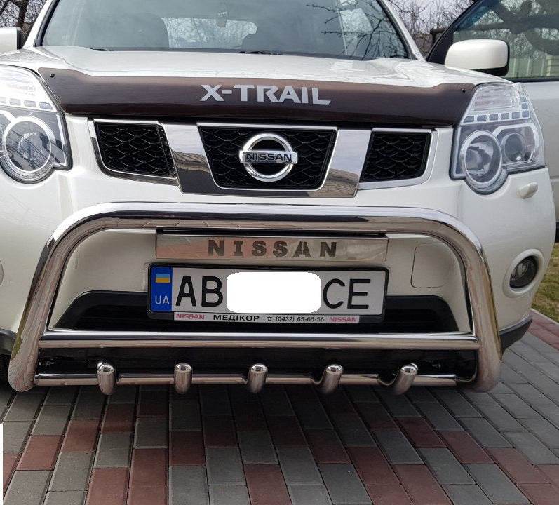 Front protection WT003 (stainless) for Nissan X-trail T31 2007-2014 - Reelken Auto