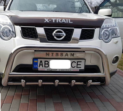 Front protection WT003 (stainless) for Nissan X-trail T31 2007-2014 - Reelken Auto