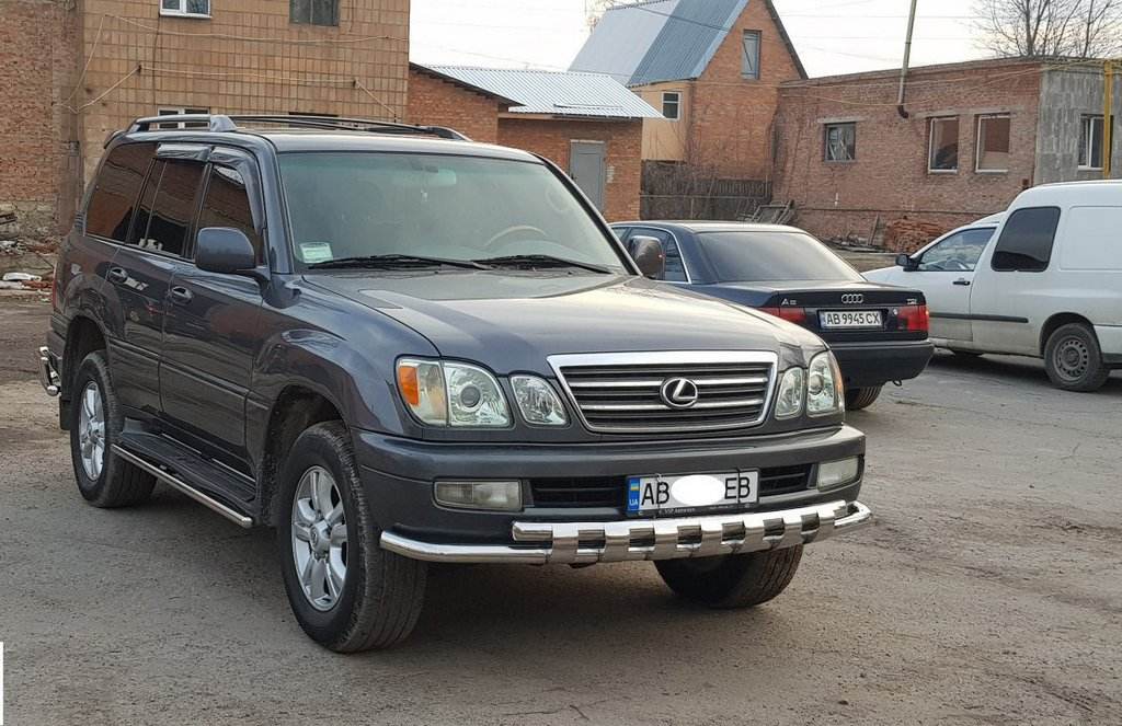 Front protection ST015 (stainless steel) for Lexus LX470 - Reelken Auto