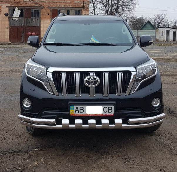 Front protection F3-31 (stainless steel) for Toyota Land Cruiser Prado 150 - Reelken Auto