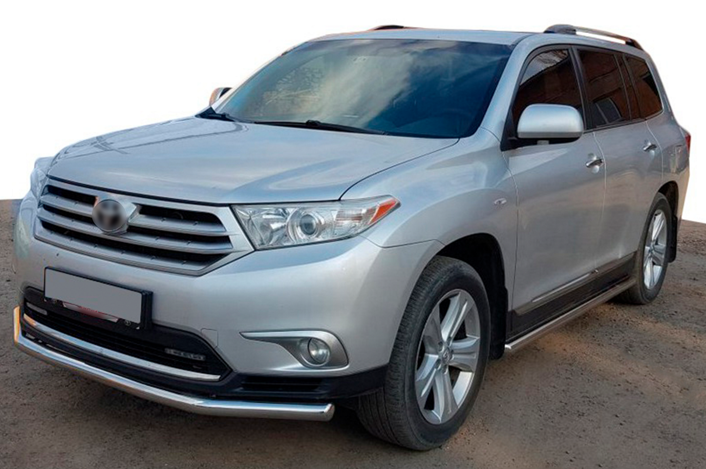 Front Bull Bar ST008 (2010-2013, Stainless Steel) for Toyota Highlander 2008-2013 - image 1