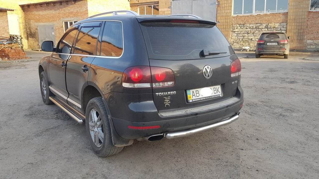 Rear protection AK002 (2 pcs., stainless steel) for Volkswagen Touareg 2002-2010 - Reelken Auto