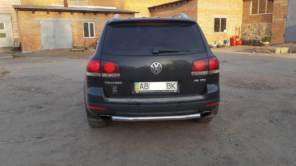 Rear protection AK002 (2 pcs., stainless steel) for Volkswagen Touareg 2002-2010 - Reelken Auto